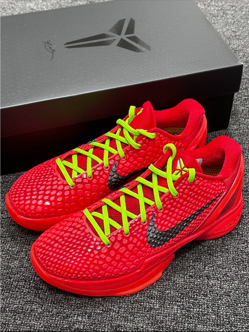Nike Kobe 6 Protro Reverse Grinch Red Basketball Shoes